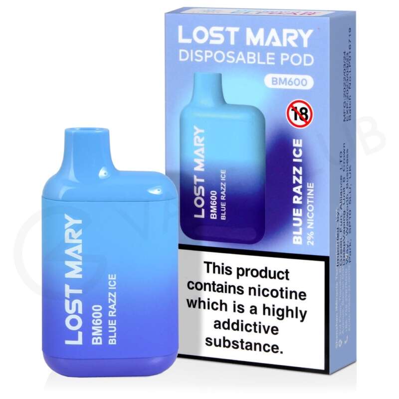 Blue Razz Ice flavour Lost Mary BM600